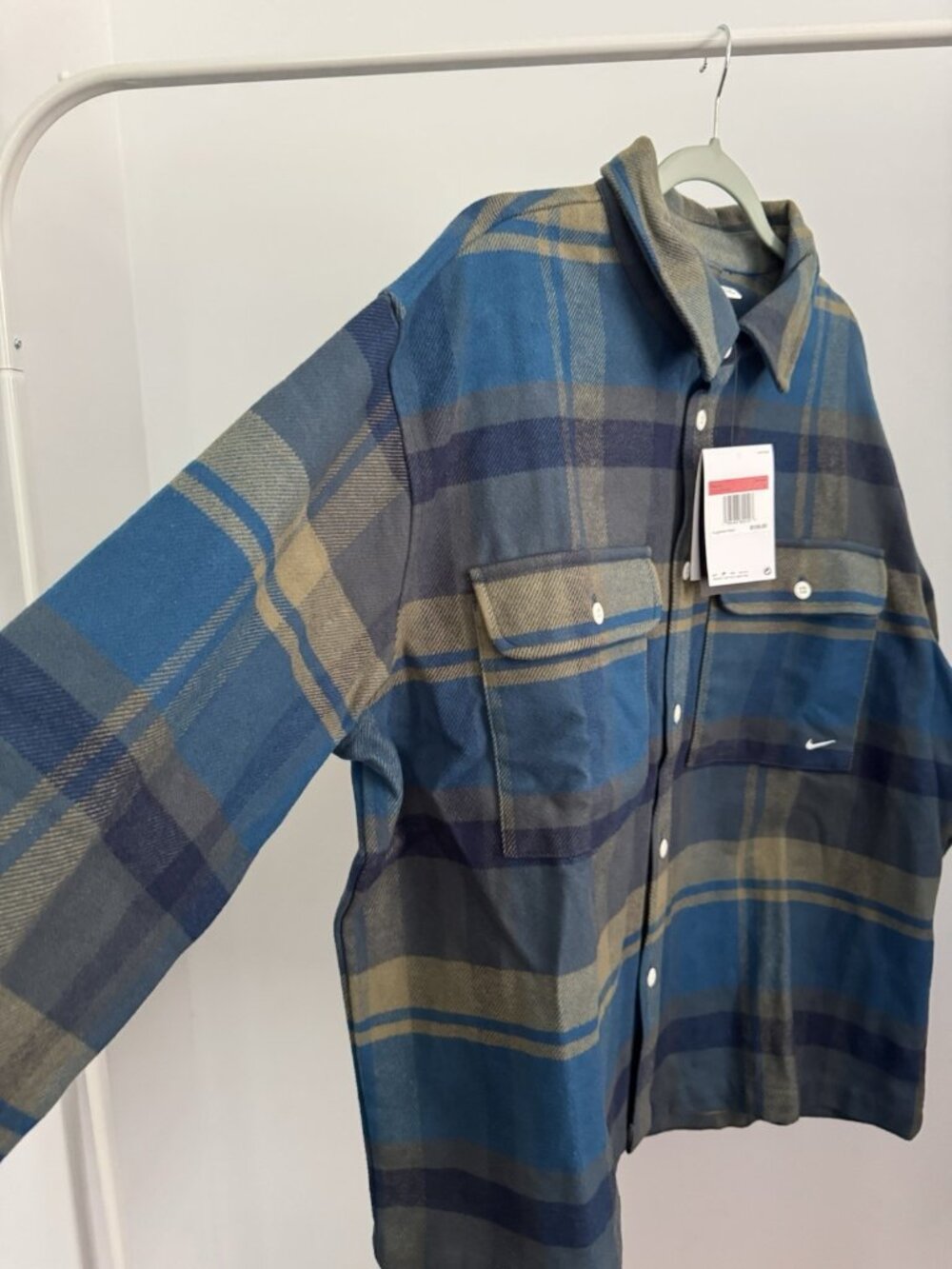 Nike SB Plaid Flannel Shirt Jacket Men's Large Blue NWT HV1330-222 - Picture 6 of 8